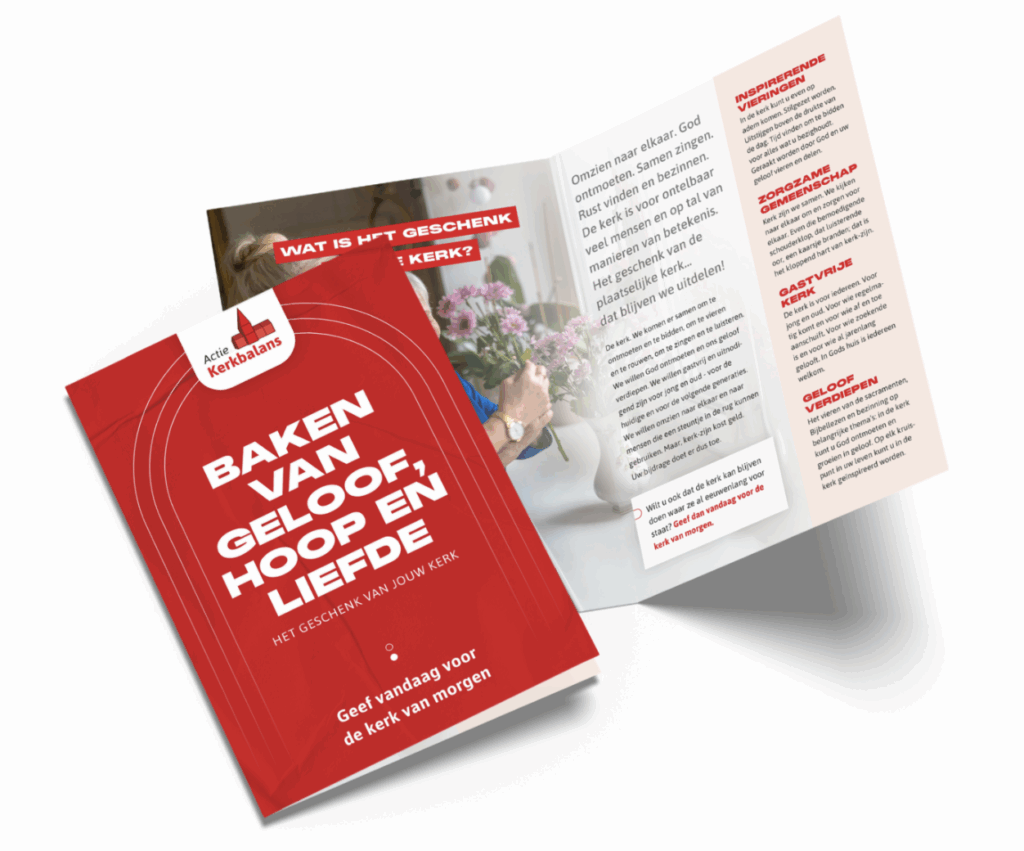 Folder Zelf Maken Actie Kerkbalans Promotie Flyer Folder Eigen Kerk liggend